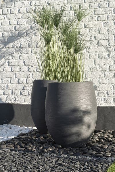 Pot strie en polystone de 60cm