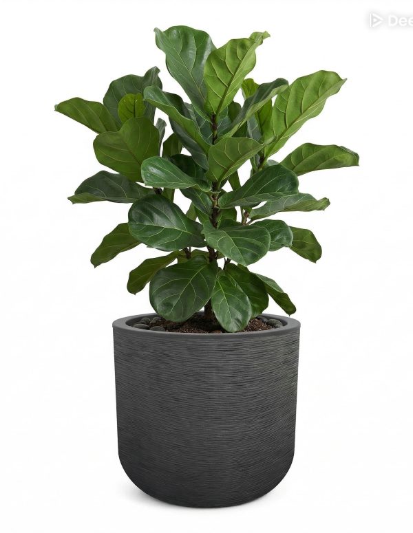 Pot strie en polystone de 40cm